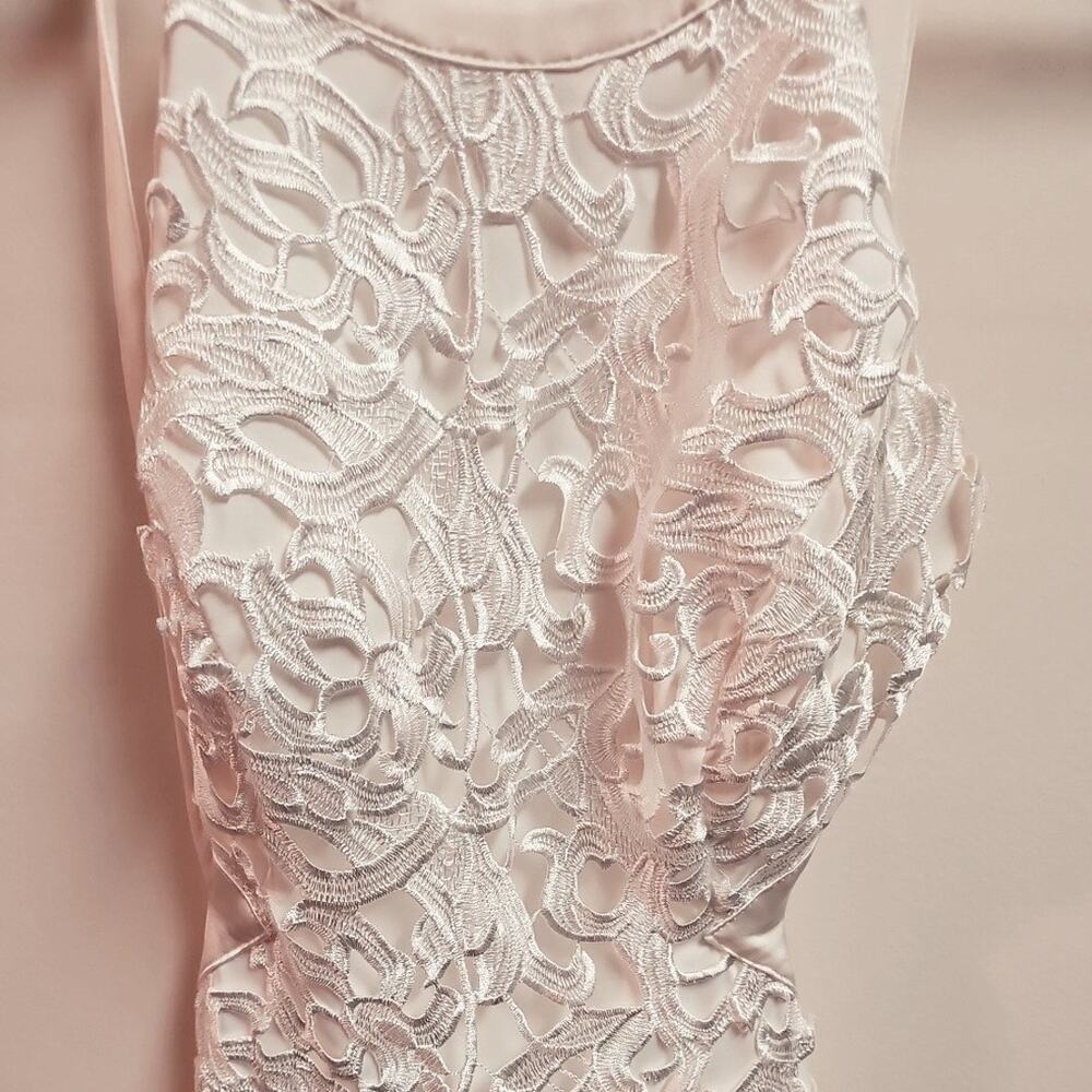 Aidan Mattox White Fitted Maxi Gown Wedding Dress Evening Bridal Women's Size 2 - Picture 4 of 9